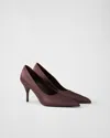 Prada Satin Pumps In Burgundy