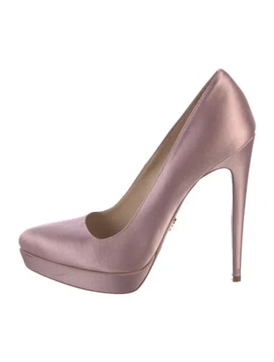 Pre-owned Prada Satin Pumps In Pink
