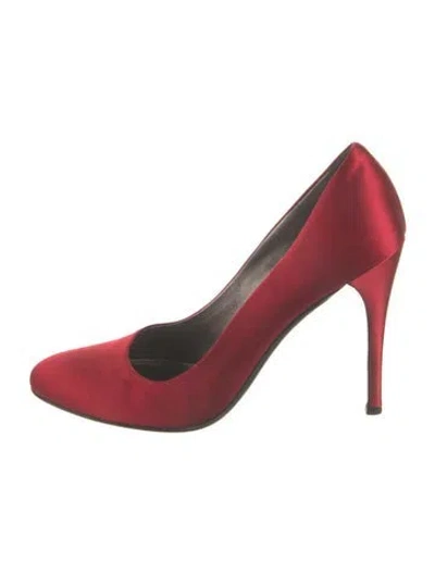 Pre-owned Prada Satin Pumps In Red