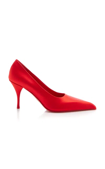 Prada Modellerie Pointed Toe Pump In Red