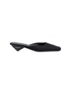 Prada Satin Square-toe Ballerina Mule Pumps In Black  