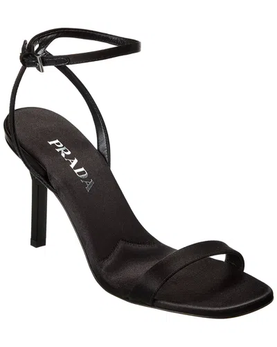 Prada Satin Sandal In Black