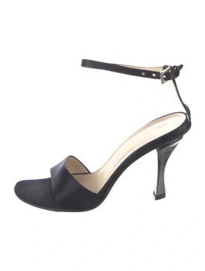 Pre-owned Prada Satin Sandals In Blue