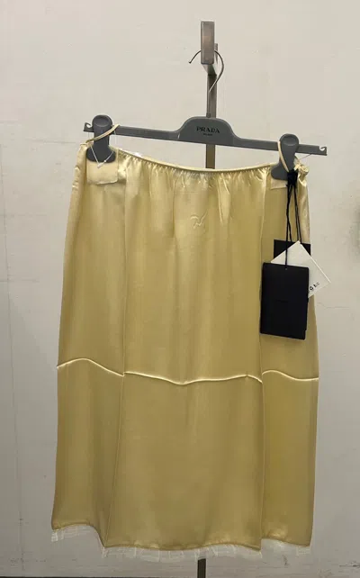 Prada Satin Skirt In Green