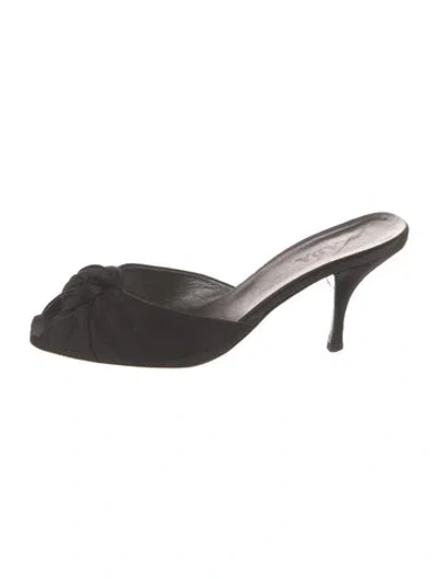 Pre-owned Prada Satin Slides In Black
