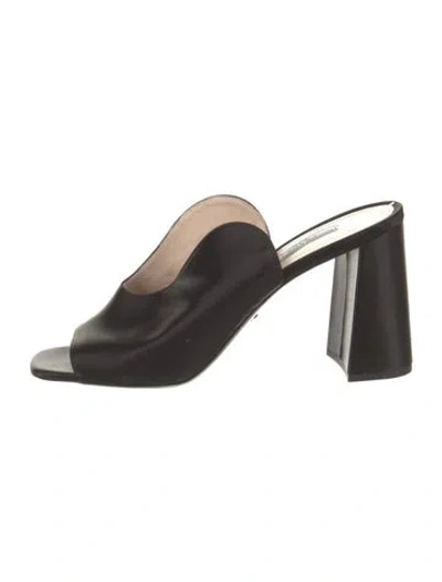 Pre-owned Prada Satin Slides In Black