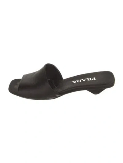 Pre-owned Prada Satin Slides In Black