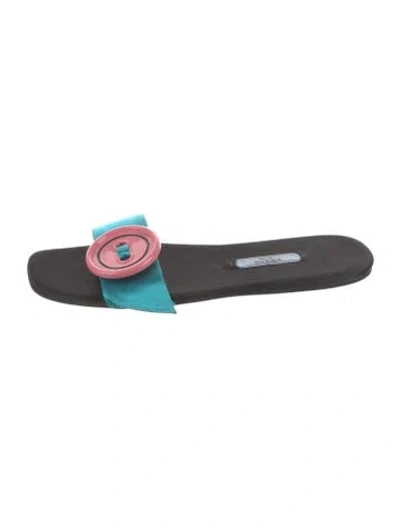 Pre-owned Prada Satin Slides In Multicolor