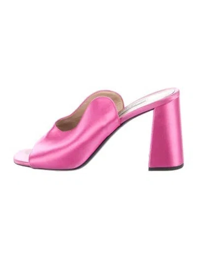 Pre-owned Prada Satin Slides In Pink