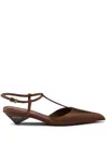 Prada Brown Satin Slingback Pumps In Brown