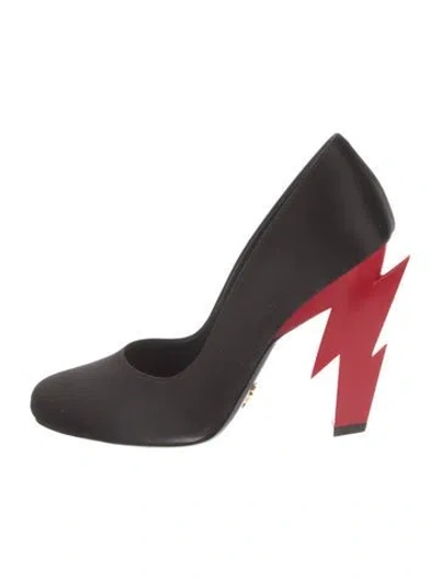 Pre-owned Prada Satin Slingback Pumps In Multi