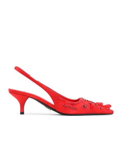 PRADA PRADA SATIN SLINGBACK PUMPS