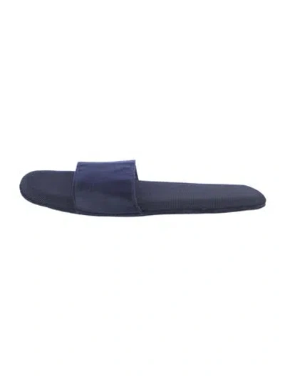 Pre-owned Prada Satin Slipper Set In Blue