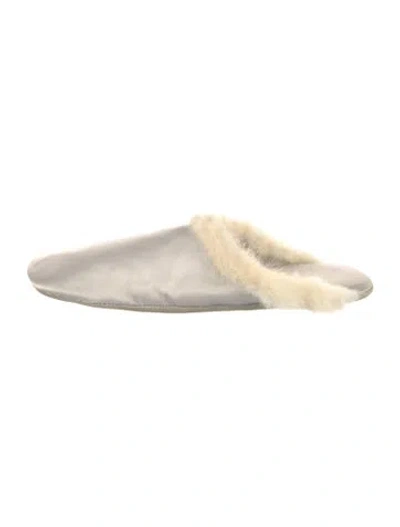 Pre-owned Prada Satin Slippers In Neutrals