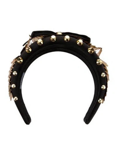 Pre-owned Prada Satin Studded Headband In Multi