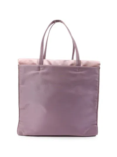 Pre-owned Prada Satin Tote Bag In Purple