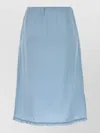 Prada Satin Underskirt Featuring Delicate Ruffled Hem In Blue