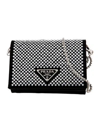 Pre-owned Prada Satin Wallet In Black