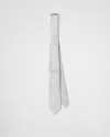 Prada Silk-satin Tie In Pearl Gray