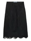 Prada Pizzo Lace Sheer Skirt In Black