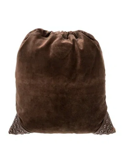 Pre-owned Prada Scamosciato Suede Backpack In Brown