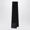 Prada Black Wool Scarf With Re-nylon Pocket Men In Blue