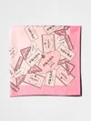 Prada Printed Twill Scarf Lightweight Rectangular Design In Pink