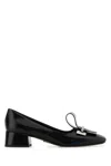 Prada Scarpe Con Tacco In Pelle Nera  Donna In Black