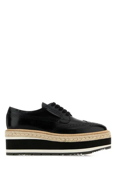 PRADA SCARPE STRINGATE IN PELLE NERA  DONNA