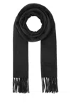 Prada Fringed Hem Twilight Scarf In Black