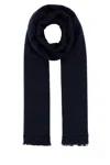 Prada Rectangular Fringed Cashmere Blend Scarf In Blue