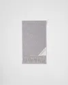 Prada Cashmere Scarf In Gray/chalk White