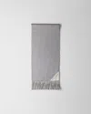 Prada Double-face Cashmere Scarf In Gray/chalk White