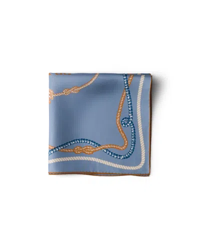 Prada Printed Silk Twill Scarf 55 In Blue