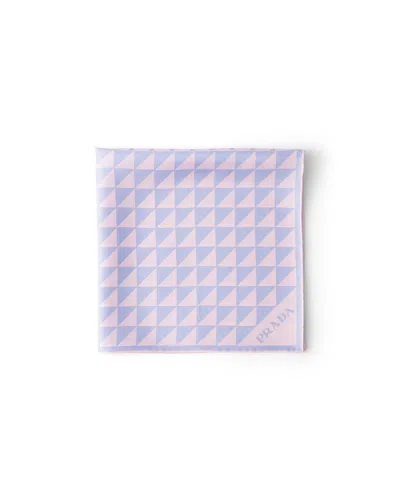 Prada Schal Aus Seidentwill Mit Print 55 In Purple