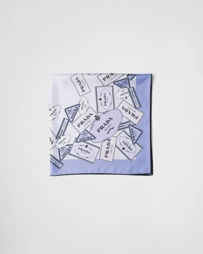 Prada Printed Silk Twill Scarf In Wisteria
