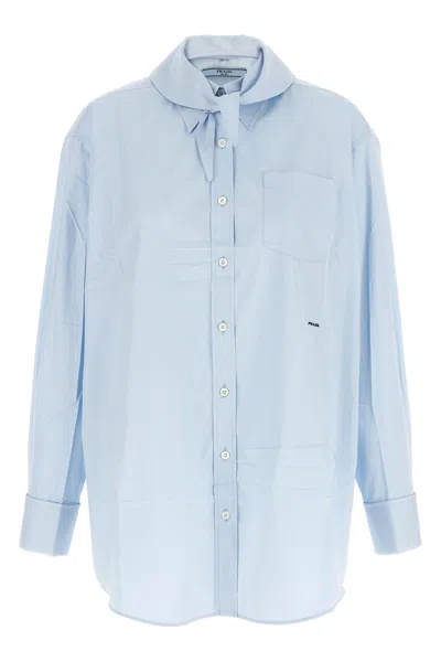 Prada Poplin Shirt In Blue