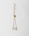 Prada Metal Keychain In Gold/black