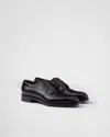 Prada Lace-up Leather Derbies In Ebenholz