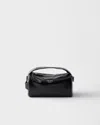 Prada Leather Shoulder Bag In Black