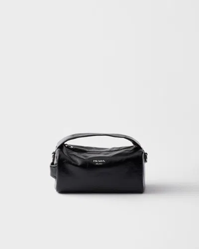 Prada Schultertasche Aus Leder In Black