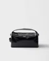 Prada Leather Shoulder Bag In Black