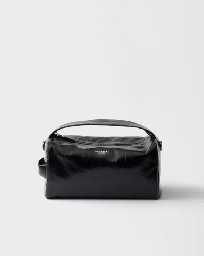Prada Leather Shoulder Bag In Black