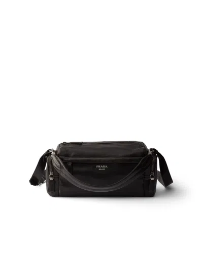 Prada Schultertasche Aus Nappa-leder In Used-optik In Black