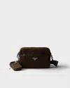 Prada Schultertasche Aus Re-nylon In Brown