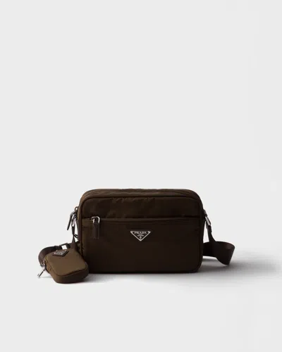 Prada Schultertasche Aus Re-nylon In Brown