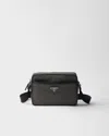 Prada Schultertasche Aus Re-nylon Und Saffiano In Gray