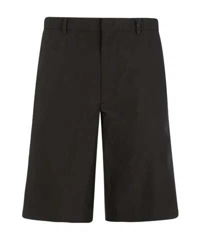 Prada Science And Technology Poplin Shorts In Black