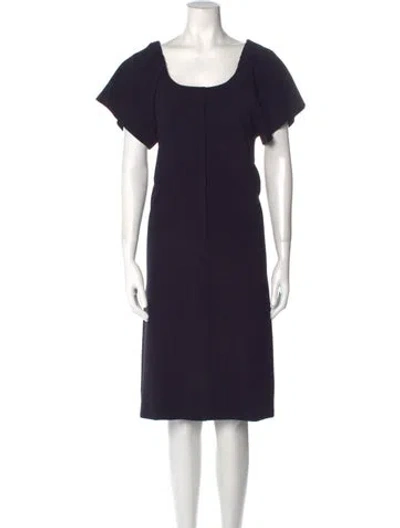 Pre-owned Prada Scoop Neck Knee-length Dress In Blue