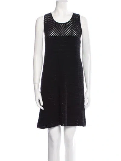 Pre-owned Prada Scoop Neck Mini Dress In Black